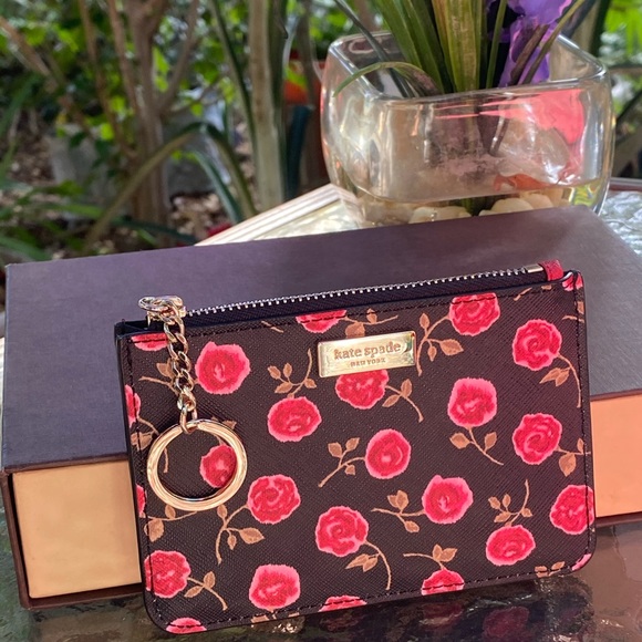 kate spade Handbags - Kate Spade Rose Cardholder Wallet Key Pouch